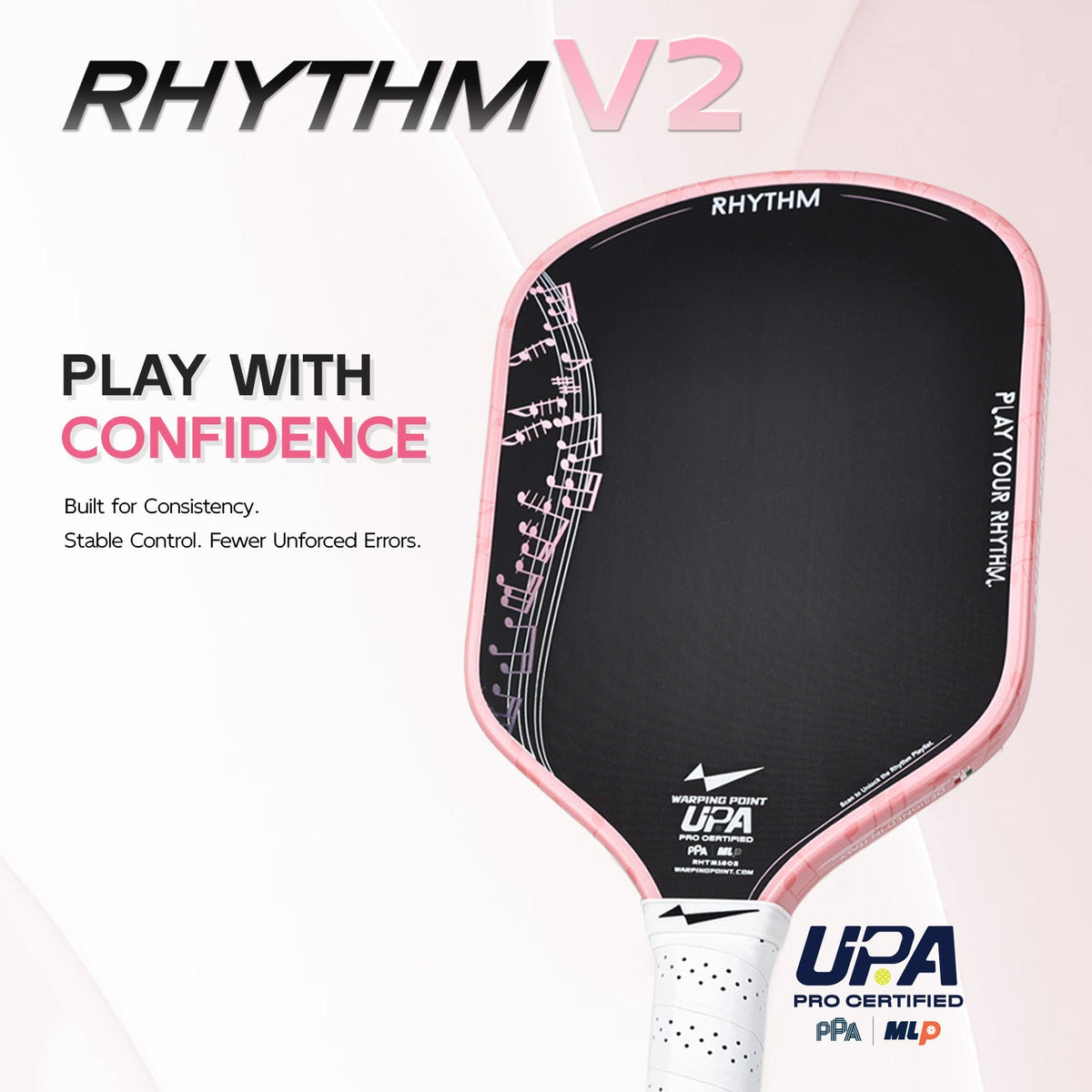 Rhythm Hybrid Pickleball Paddle – Pink