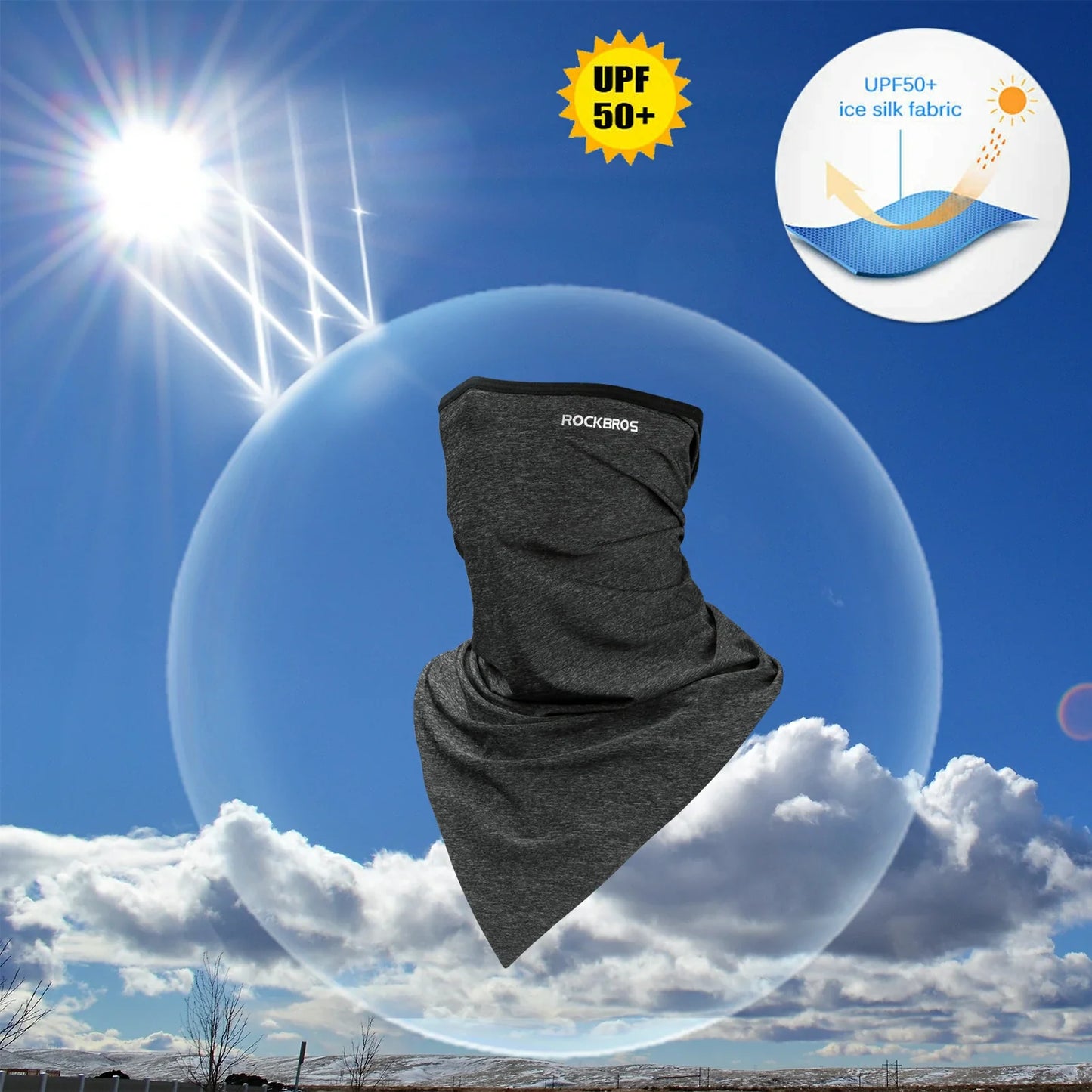 ROCKBROS Neck Gaiter-UPF 50+ Cool Face Cover UV Protection Breathable Neck Gaiters