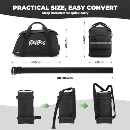 3-in-1 Bike Pannier Bag 10.5L Rear Rack Bag Backpack