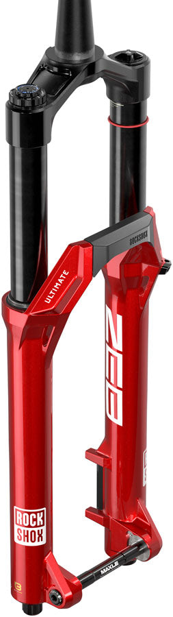 RockShox ZEB Ultimate Charger 3.2 RC2 Suspension Fork - 29" 180mm 15x110mm 44mm Offset Linear XL Air Spring Electric Red B1