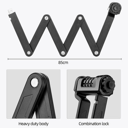 ROCKBROS Folding Bike Lock Heavy Duty Anti Theft with Mounting Bracket