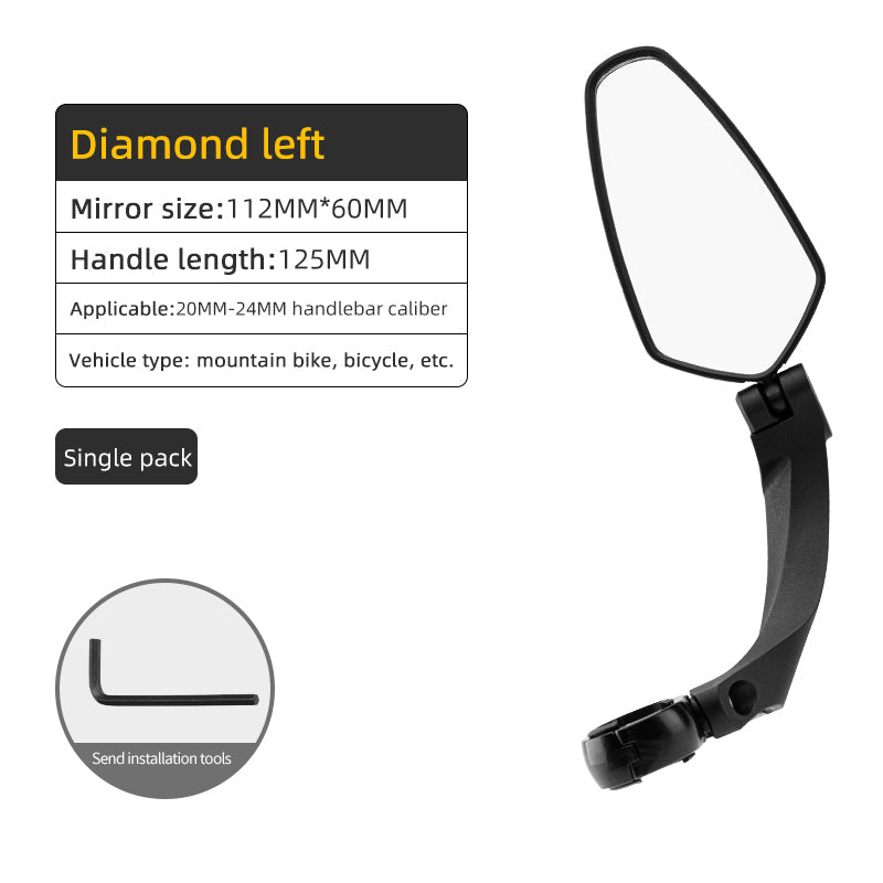 ROCKBROS Bike Rear View Mirror Handlebar eBike Mirror Mountain Bike Bicycle Mirrors