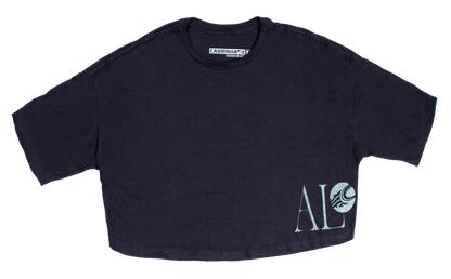 CAB W CROP ALOHA TEE BLK M
