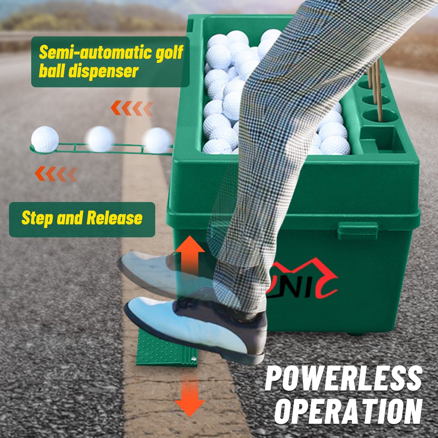 Golf Ball Dispenser Machine Powerless Automatic Tee Up
