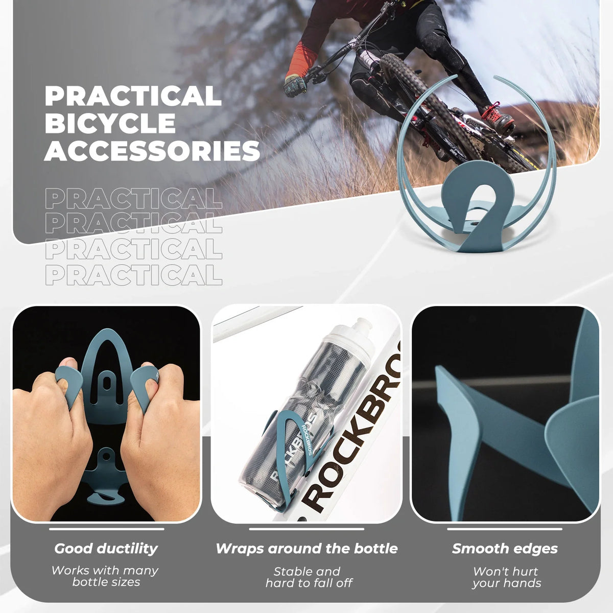 Lightweight Aluminum Bike Water Bottle Cage with Screws Tool