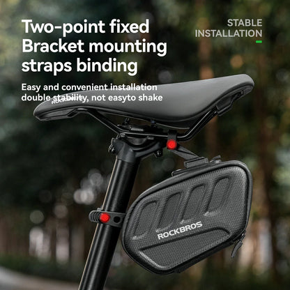 ROCKBROS 3D Shell Saddle Bike Seat Bag with Light Tail