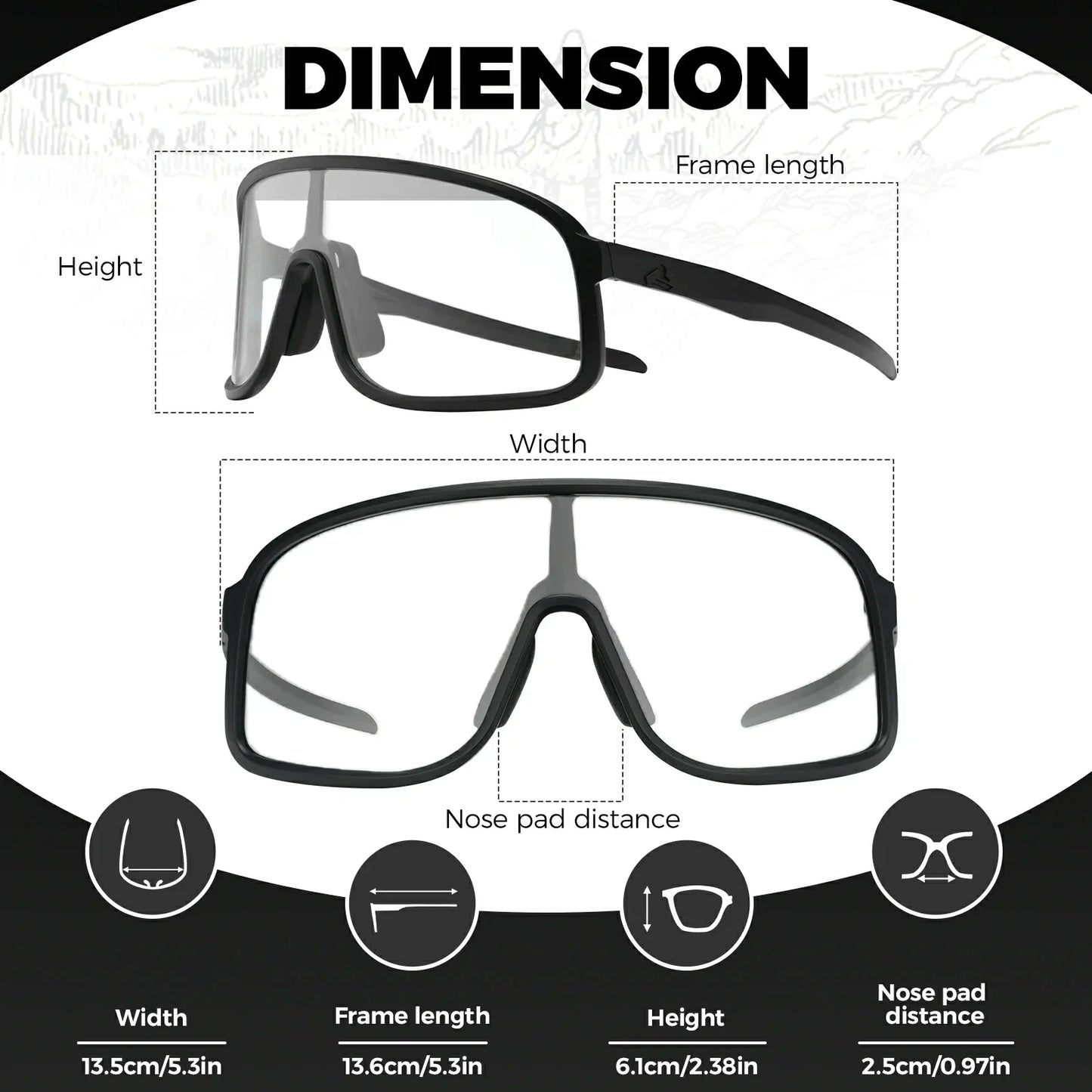 ROCKBROS Cycling Sunglasses Photochromic Polarized Sports Glasses UV400 Unisex