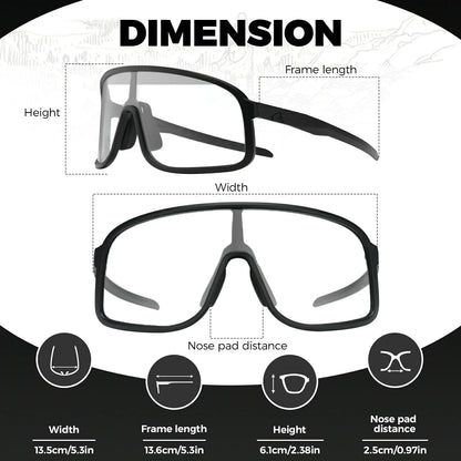 ROCKBROS Cycling Sunglasses Photochromic Polarized Sports Glasses UV400 Unisex