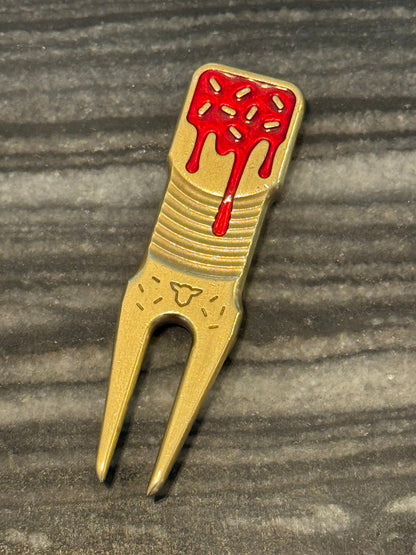 Tyson Lamb Crafted Red and Blue Eclair Divot Tool