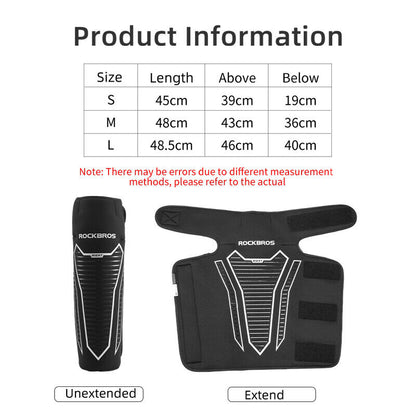 ROCKBROS Warm Knee Pads Winter Leg Covers Fleece Thermal Windproof Reflective
