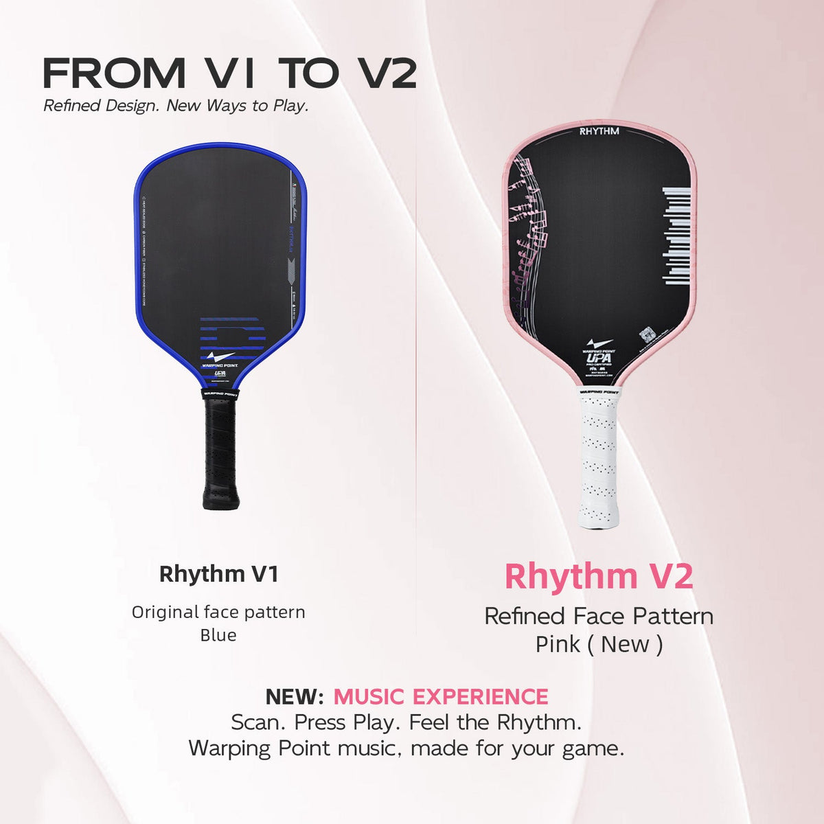Rhythm Hybrid Pickleball Paddle – Pink