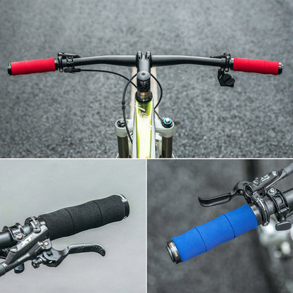 ROCKBROS Bike Grips Shock Absorption Foam Bike Handle Grips Soft Comfortable Non-Slip Double Locked on