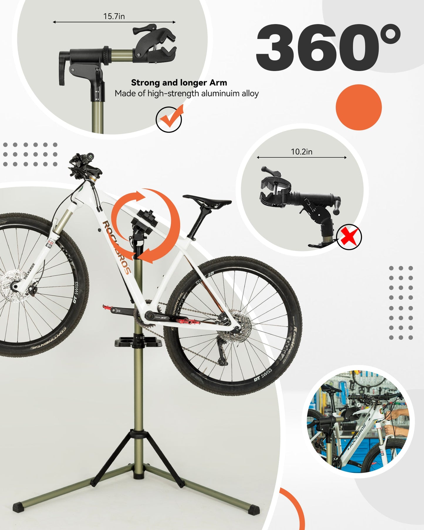 ROCKBROS Bike Repair Stand 65 lbs Capacity for Home Mechanic Maintenance