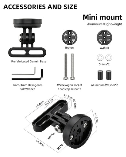 Bike Computer Mount Out-Front Aluminum Integrated