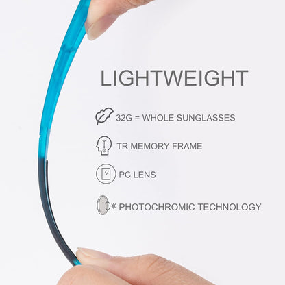 Aerodynamic Windproof Photochromic Cycling Sunglasses