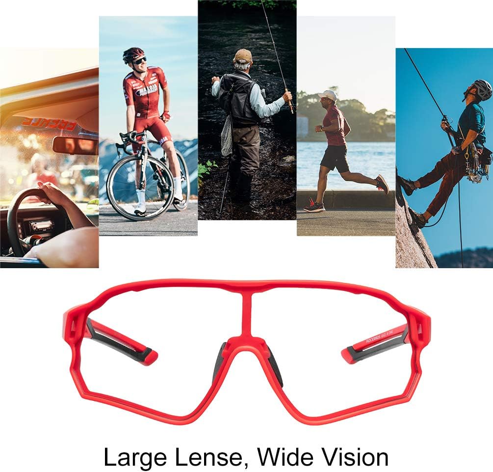 Aerodynamic Windproof Photochromic Cycling Sunglasses