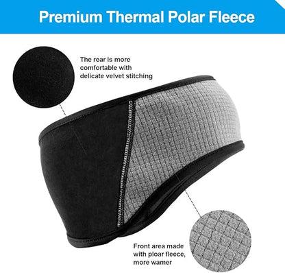 ROCKBROS Fleece Ear Warmers Headband for Running Cycling Skiing Winter Warmth