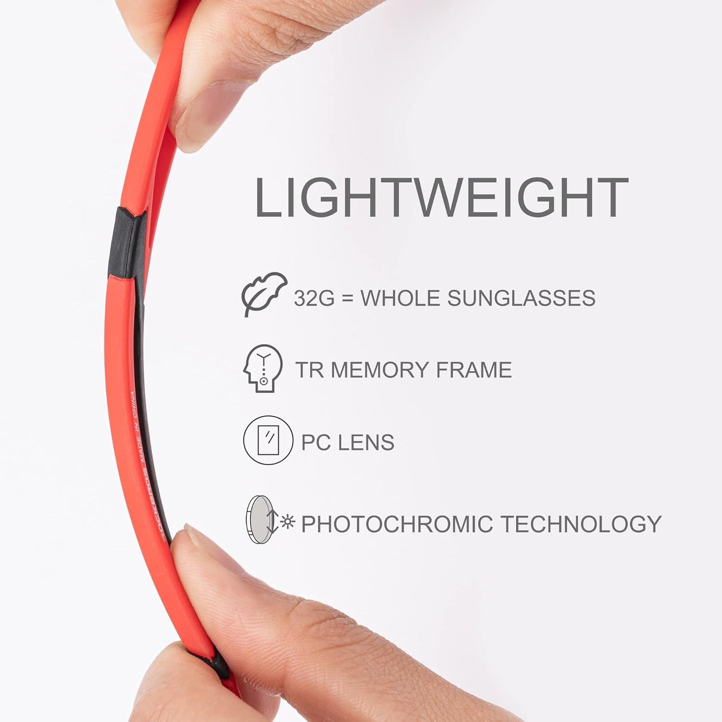 Aerodynamic Windproof Photochromic Cycling Sunglasses