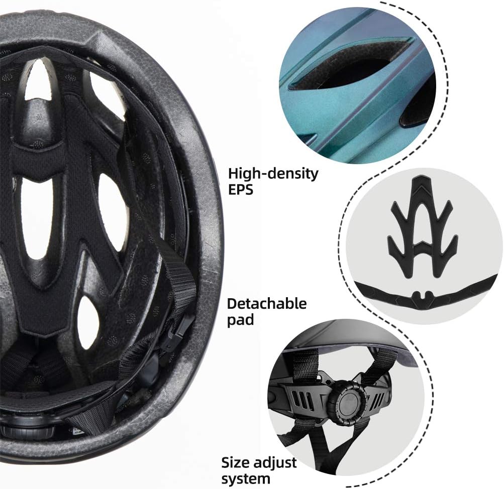 ROCKBROS Lightweight Cycling Helmet with Removable Goggles  Sun Visor
