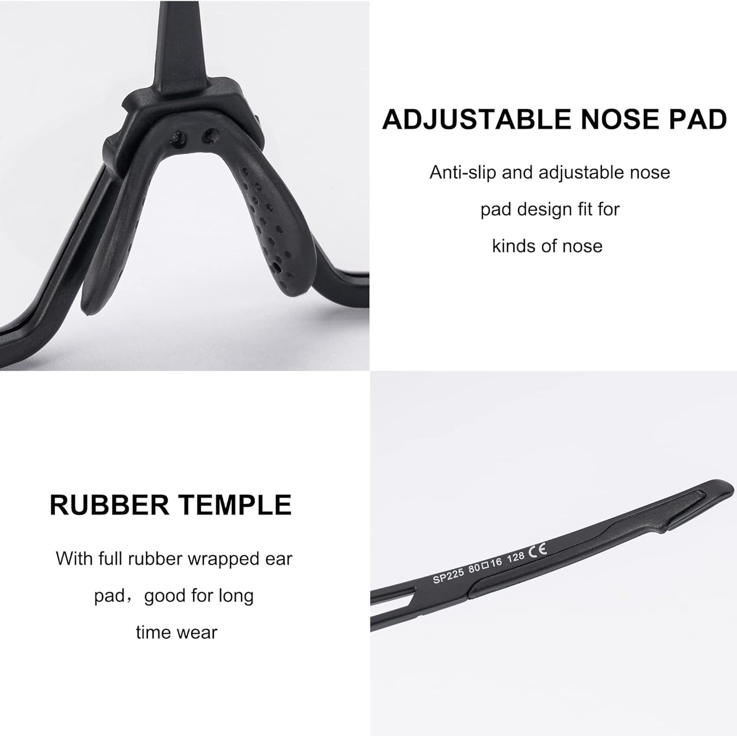 Aerodynamic Windproof Photochromic Cycling Sunglasses