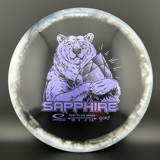 Gold Orbit Sapphire - Inverted Stamp