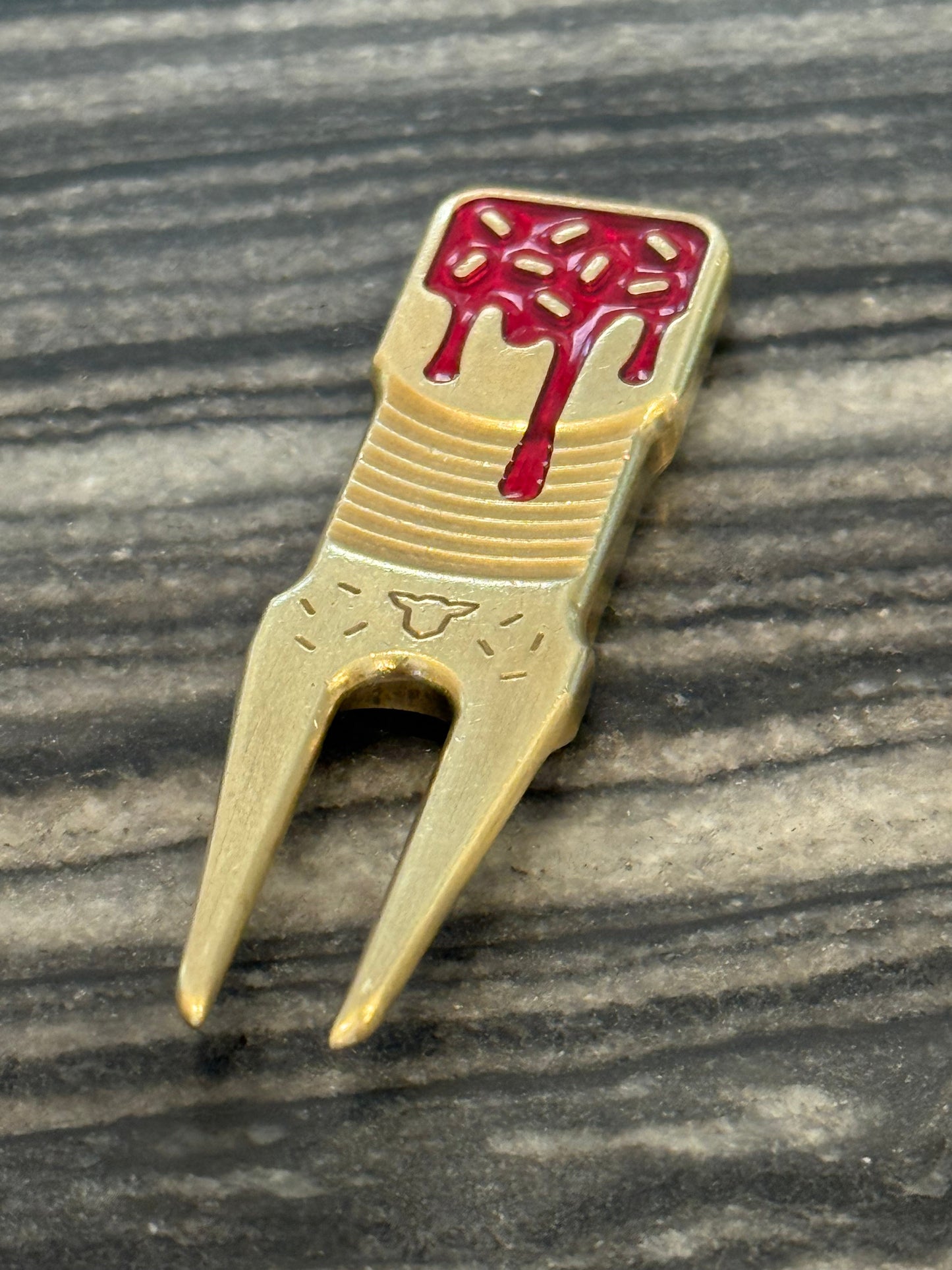 Tyson Lamb Crafted Red and Blue Eclair Divot Tool