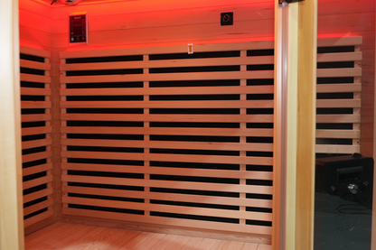 Blisspod I Vienna RED I All-In-One - Full Spectrum + Red Light Therapy I Indoor Corner Premium Sauna I 4-5 Person
