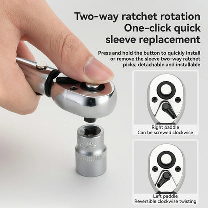 1/4 Torque 2–24Nm Micrometer Click Torque Wrench, 72-Tooth Gear Professional Precision ±3%High Accuracy