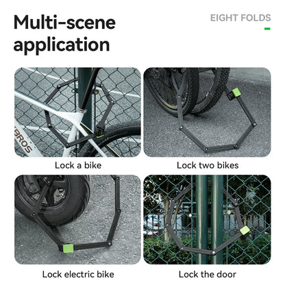 8-Section Folding Combination Bike Lock