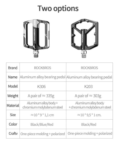 ROCKBROS Ultra Lightweight Flat Bike Pedals in Various Colours (Pair)