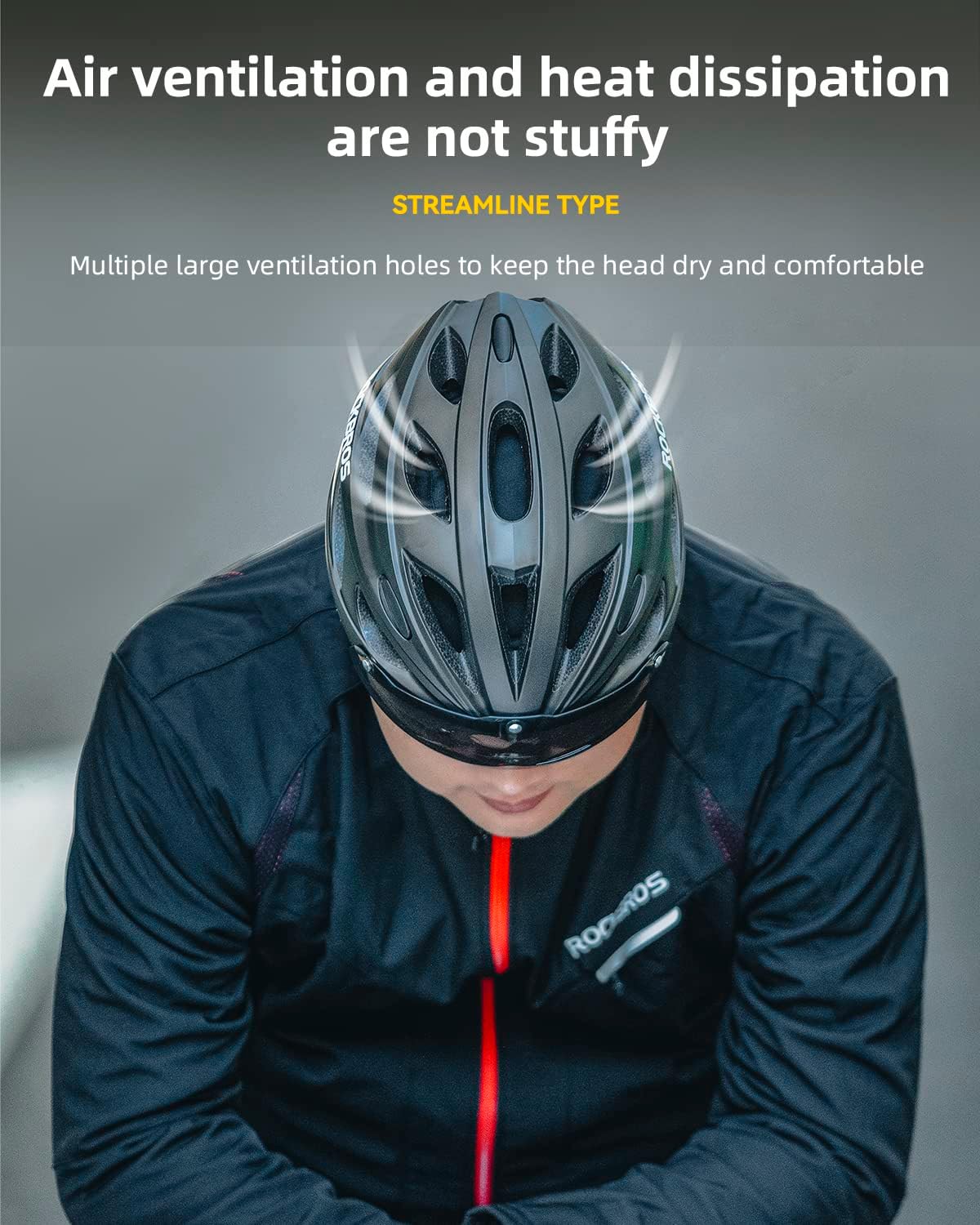 ROCKBROS Lightweight Cycling Helmet with Removable Goggles  Sun Visor