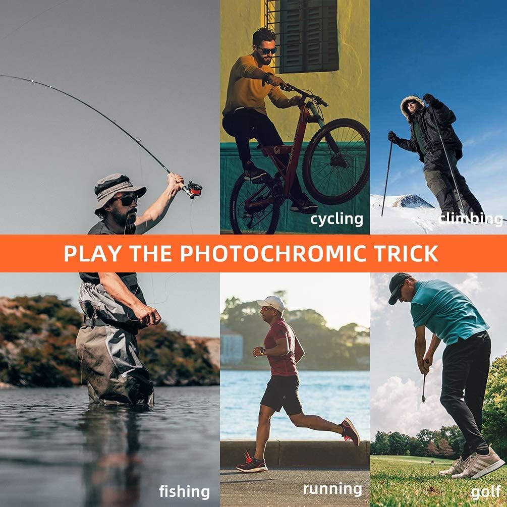 Aerodynamic Windproof Photochromic Cycling Sunglasses