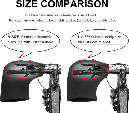 ROCKBROS Cold Weather Bike Handlebar Mittens Windproof & Coldproof Commuter