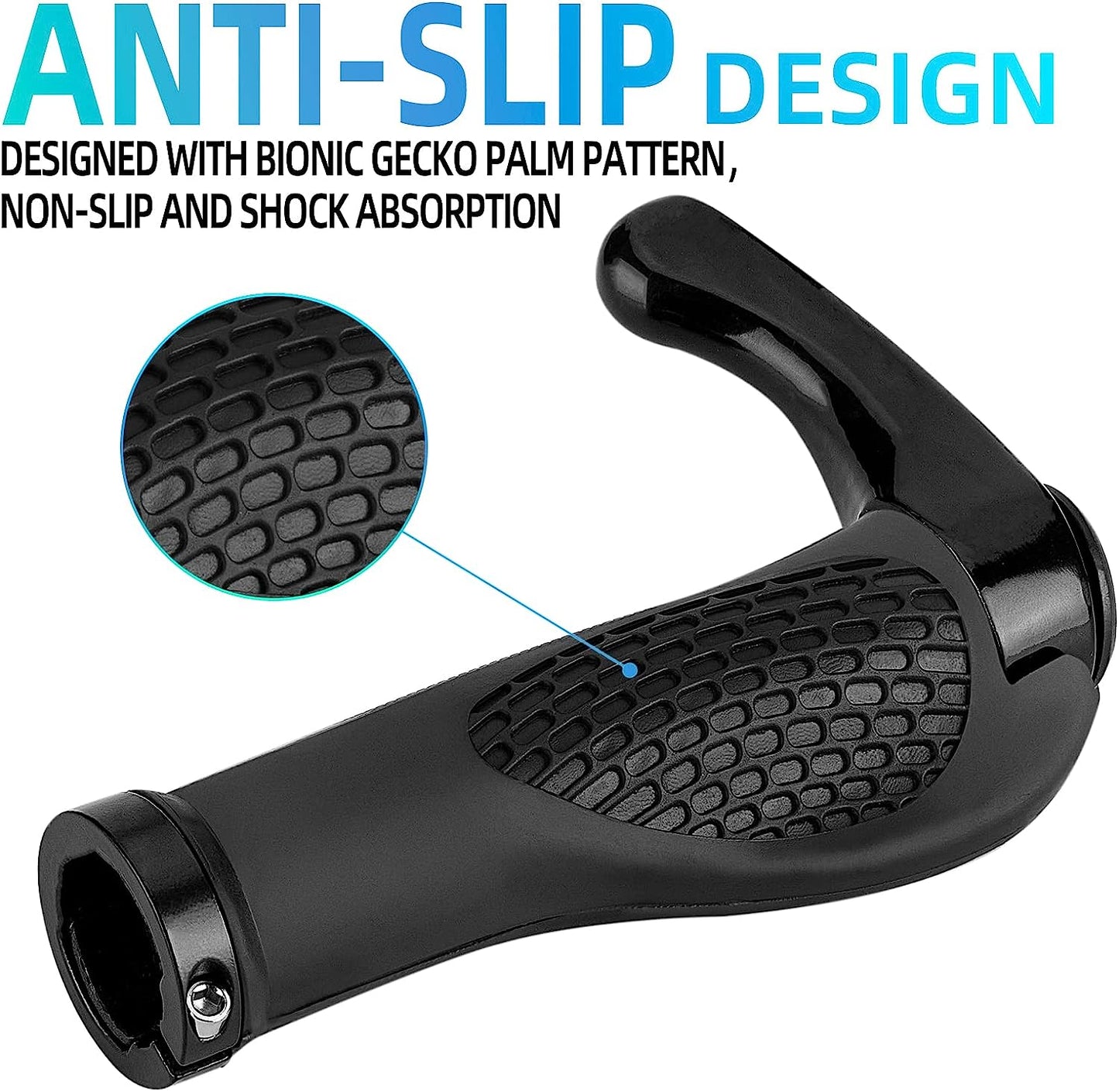 Single Lock-on Bike Grips Ergonomic Non-Slip Rubber