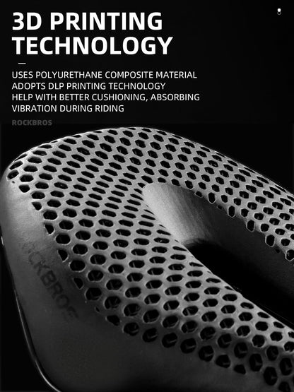ROCKBROS 3D Printed Carbon Bike Saddle Ergonomic Ultralight Seat