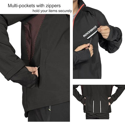ROCKBROS Cycling Jackets Thermal Windproof Jacket for Men Cold Weather