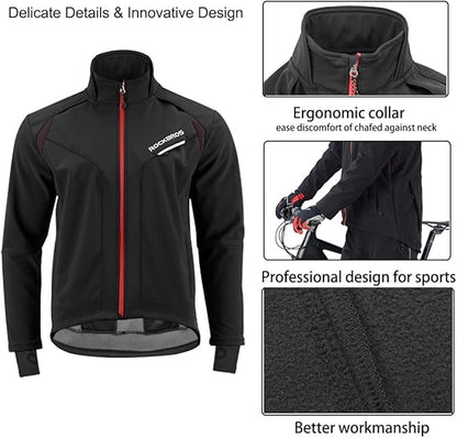 ROCKBROS Cycling Jackets Thermal Windproof Jacket for Men Cold Weather