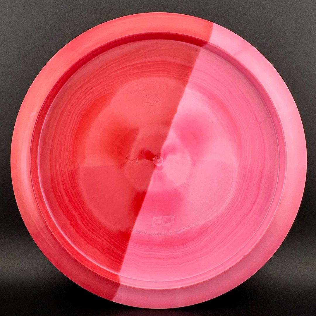 Swirly S-line FD - Red Split Dye - Discmania Tattoo stamp