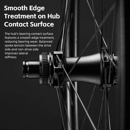 ROCKBROS Road Bike T700 Carbon Fiber Wheelset 50mm Rim Disc Brake Bike Wheels Clincher/Tubeless