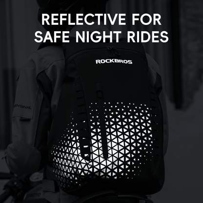 ROCKBROS High-Capacity 14.5L Helmet Backpack with Reflective Safety Design