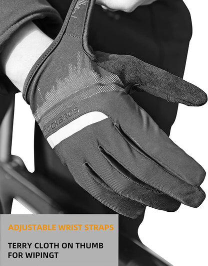 ROCKBROS Touch Screen Cycling Gloves - Anti-Slip, Breathable Full Finger