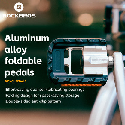 Foldable Bicycle Pedals MTB Bike Cycling Flat Platform Pedals Reflective Aluminium 9/16''