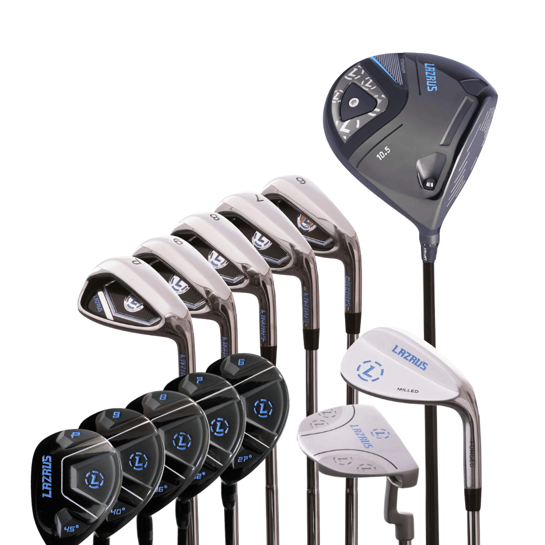 Lazrus Golf 8 pc Set - LAZ2 Driver, 6-PW Irons or 6-PW Hybrids, 52° Wedge, Putter