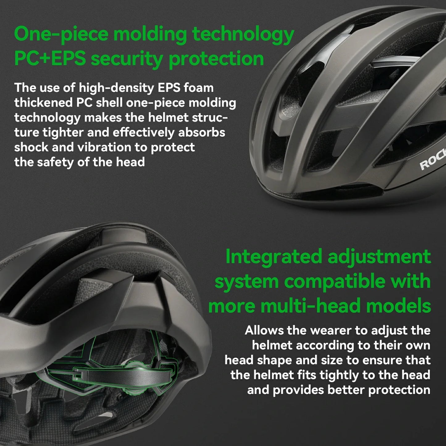 Cycling Helmet  Bionic Support  Antibacterial Liner  Adjustable Fit