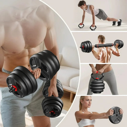5-in-1 Adjustable Free Weights Set: Dumbbell & Kettlebell