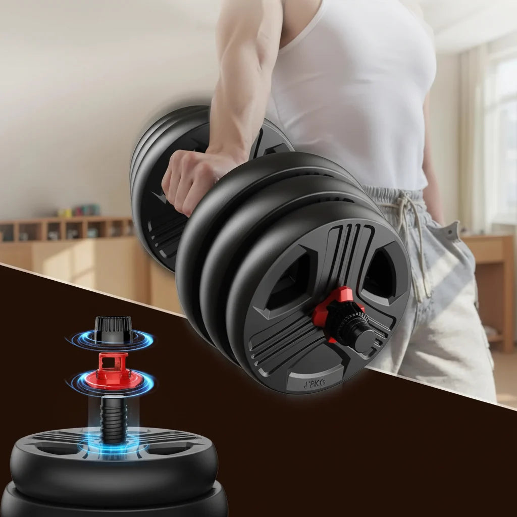 5-in-1 Adjustable Free Weights Set: Dumbbell & Kettlebell