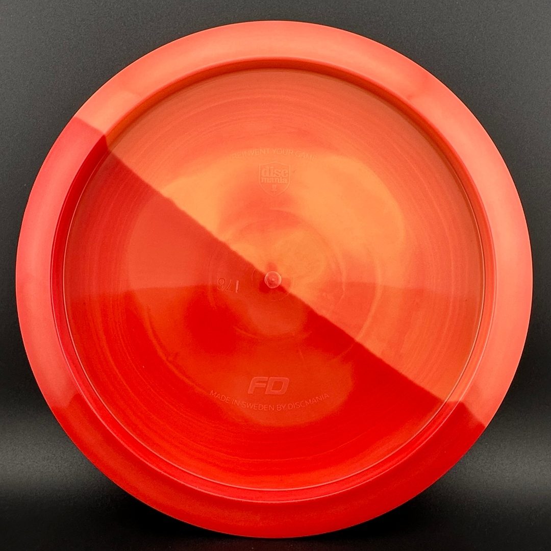 Swirly S-line FD - Red Split Dye - Discmania Tattoo stamp