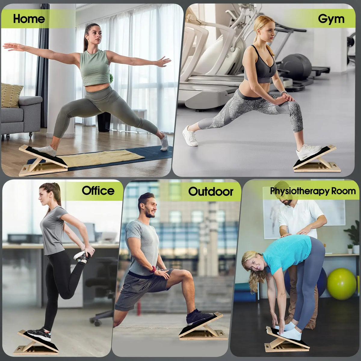 Premium Wood Slant Board Calf Stretcher & Squat Wedge