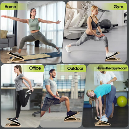 Premium Wood Slant Board Calf Stretcher & Squat Wedge