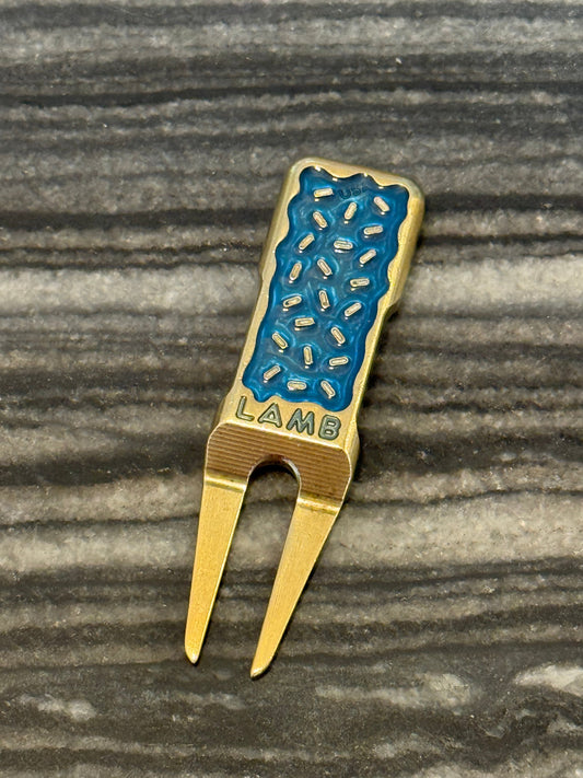 Tyson Lamb Crafted Red and Blue Eclair Divot Tool